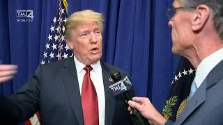 Donald Trump speaks exclusively with TODAY'S TMJ4's Charles Benson before Foxconn groundbreaking