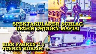 [2,1 TONNEN KOKAIN IM WERT VON 100 MILLIONEN EURO] - SPEKTAKULÄRER SCHLAG GEGEN DROGEN-MAFIA -