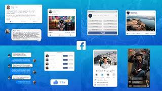 Facebook Social Media Elements - After Effects Template