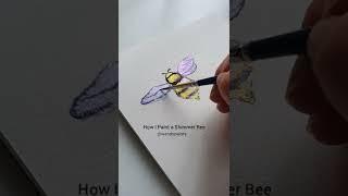 Painting the most aesthetic looking bee? #shimmer #watercolor #aestheticart