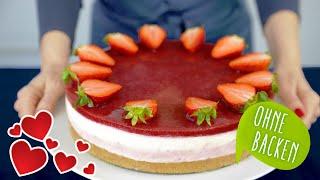 Erdbeer Mascarpone Torte ohne Backen | No Bake Cake | Kuchen ohne Backen