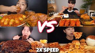 2x Speed  ASMR MUKBANGERS SATISFYING BIG BITES COMPILATION