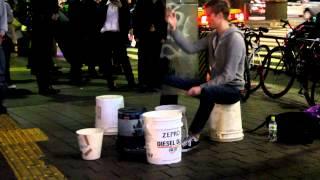 Gordo Drummer performs in Shibuya