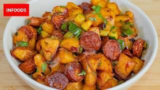 Breakfast Potatoes and Sausages Recipe | How to Make Breakfast Potatoes and Sausages | Infoods