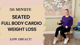 SEATED CARDIO INTERVAL TRAINING: 30 Min Low Impact Chair Workout To Tone, Strengthen, & Burn Fat