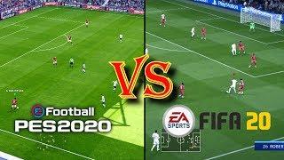 PES 2020 vs FIFA 20 | Live Broadcast Camera Gameplay Comparison | Fujimarupes