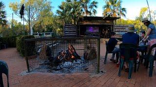 E47-PJs moto trip around Australia-NT-Arriving at Mataranka Homestead and a local takes us for aride