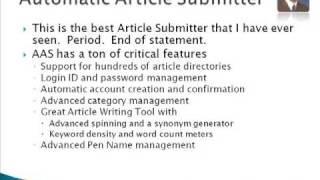 Automatic Article Submitter Tutorial 1a