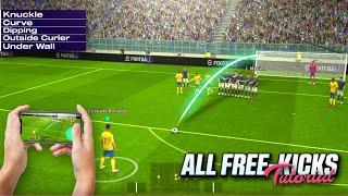 ALL FREE KICKS TUTORIAL In eFootball 2024 Mobile | Hand Cam