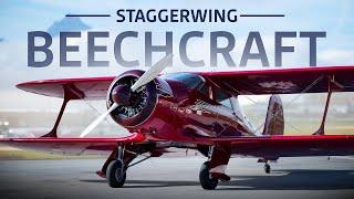  SPOTLESS  1943 BEECH D17S STAGGERWING (4K - RAW SOUND) FULL START-UP AND TAKE-OFF