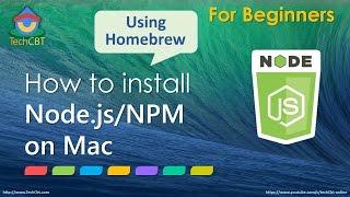 How to install Node.js and Node Package Manager (NPM) on Mac OSX