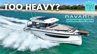 EXTRA Weight OK? NAVAN C30 - Test Drive with twin 250Hp Mercury Outboards