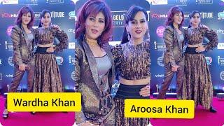 Wardha Khan WIth Sister Aroosa Khan at the Iconic Gold Awards In Mumbai today