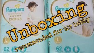 #PampersJapan Unboxing Pampers import Premium Soft L62 2pack ️