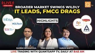 Broader Market Swings Wildly; IT Leads, FMCG Drags