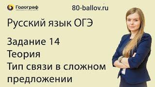 Русский язык ОГЭ 2019. Задание 14. Теория. Тип связи в сложном предложении