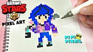 Биби  из ИГРЫ BRAWL STARS РИСУНКИ ПО КЛЕТОЧКАМ -PIXEL ART