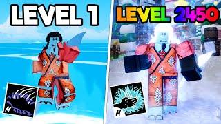 UPEI DO LEVEL 1 AO 2450 SENDO O JINBE DE RAÇA V4 E ESTILOS DE LUTA NO BLOX FRUITS FILME - ROBLOX