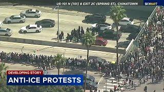 Immigration protests intensify in Los Angeles after Trump deploys hundreds of National Guard troops