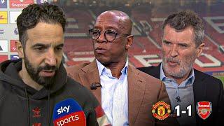 Man United vs Arsenal 1-1  Amorim Reaction | Ian Wright & Roy Keane Discussion and Analysis