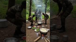 Traditional Meal by Indian Army in Forest Terrain 🪖 #cooking #8kvideo