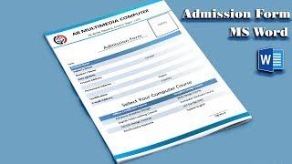 MS Word Tutorial: How to Make Admission Form in MS Word 2019||Computer GYAN Admission Form Word AR