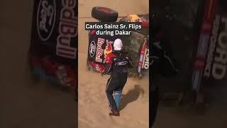 Carlos Sainz Sr Suffers Scary Dakar Rally Crash As Ford Raptor Flips