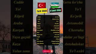 Turk tili | Turkcha-O'zbekcha lug'at | Part-15 #turkcha #turktili #türkçe