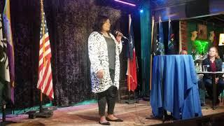 Democratic Candidate Paige Dixon speaks at Progressive Meet and Greet in Denton, Texas