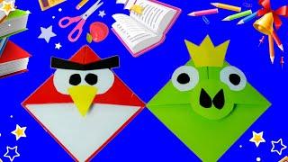 How to make a Paper Bookmark | Easy Origami Corner Bookmark | Crafts Angry Birds  bookmark ideas