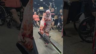 Evil clown wielding a HauntSaw!