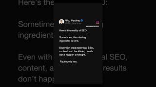 The Reality in SEO