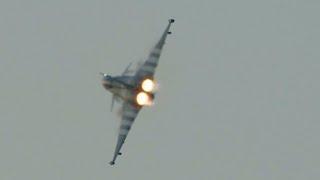 RAF Typhoon solo display at sunset - Ayr Show 2024