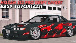 Nissan S13 PRO DRIFT Livery Design Tutorial | Easy Tutorial | Car Parking Multiplayer