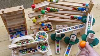 Marble Run Race ASMR  5 Wooden Slope Healing Sound Course