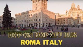 Hop On Hop Off bus tour in Roma Italy december 2021, 4K