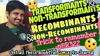 Recombinants & non-recombinants, Selectable markers, pBR332 mnemonic - Biotechnology | Class 12 NEET