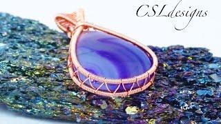 Open bezel wire wrapped cabochon