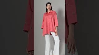 Grace in Every Detail – Blush Pink Embellished A-Line Shirt