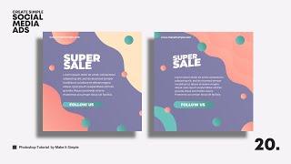 Photoshop Tutorial: Simple Social Media Ads Design #20 (Free PSD File)