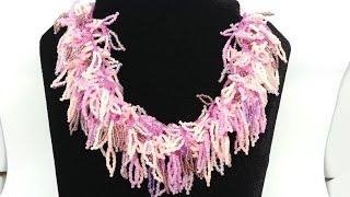 Necklace/Beaded necklace/DIY necklace/How to/Колье из бисера/Колье каскад/Колье с бахромой