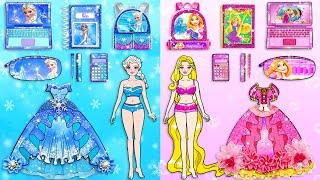 PINK & BLUE Costume Dress UP & School Supplies - Barbie Princess Friend | DIY Arts & Paper Crafts