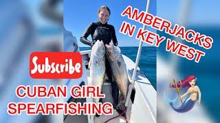 CUBAN GIRL SPEARFISHING IN KEY WEST!!!