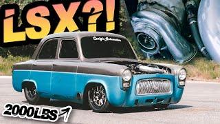 TINY CAR HUGE TURBO V8 - IT'S SCARY FAST! (2000LB British Family Sedan From HELL)