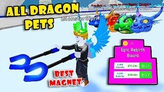 BUYING NEW BEST REBIRTH MAGNET $265.000.000.000.000.000! ALL DRAGON PETS! MAGNET SIMULATOR [Roblox]