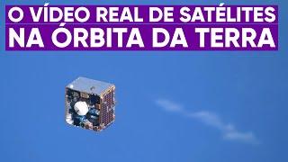 O vídeo real de um satélite orbitando a Terra