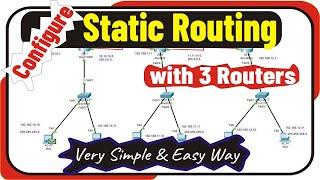 Configuring Static Routing with 3 Routers using CLI Command // Cisco Packet Tracer Tutorial