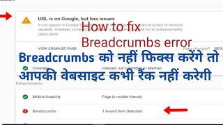 How to fix Breadcrumbs error in Wordpress critical and non critical issues