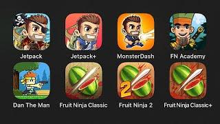 8 Halfbrick Studios Games - Jetpack Joyride, Monster Dash,Fruit 1-2, Ninja Math Master, Dan The Man