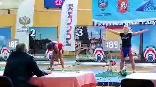 Martynova VS Vaskina (24 kg kettlebell snatch duel in +68 kg weight category)